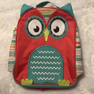 Thirty One Owl Insulated Lunch Bag.  Colorful, Red, Teal, Green.